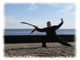 Laoshi Laurince McElroy at Shorefront Park in Patchogue, NY (USA), playing Dragon Ascends the Clouds from Water Tiger's Yang-Influenced T'ai Chi Dao form.