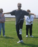 Tai Chi in the Park (May 2005): Laoshi Laurince McElroy demonstrates The Crane Walking on One Leg from the Qigong set, The Five Animal Frolics.