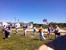 Tai Chi in the Park (June 16, 2012): Without an event photographer these days, McElroy Laoshi does the best he can. This photo was taken with his iPhone while he was facilitating an introduction to Wave Hands like Clouds  during a wonderfully clear morning at Shorefront Park.