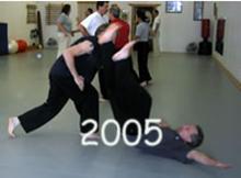 In the Kwoon, ABC T'ai Chi with Spencer Gee (February 2005): Paul DeStefano from Integrated Martial Arts Institute throws McElroy Laoshi during a T'ai Chi Applications seminar.