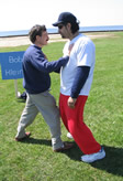 World Tai Chi & Qigong Day; Shorefront Park, Patchogue NY (April 24, 2004): Bob Klein (L), Long Island School of T'ai-Chi-Chuan in Sound Beach, demonstrating a Push Hands application exercise with one of his senior students.
