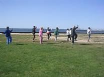 World Tai Chi & Qigong Day; Shorefront Park, Patchogue NY (April 29, 2006): Philip White (wearing gray) has a view as he leads a group through his Yang-style short form.
