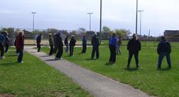 World Tai Chi & Qigong Day; Shorefront Park, Patchogue NY (April 26, 2008): How can you go wrong learning a style of Qigong described as Age-Reversing? People participate in the Zookinesis workshop led by Bob Klein (3rd from Right in brown jacket), Long Island School of Tai-Chi-Chuan.