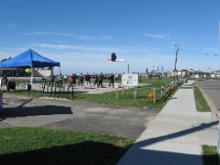 World Tai Chi & Qigong Day  Patchogue (April 25, 2015): The morning begins to unfold in the chilly air of a deep blue sky over Shorefront Park.
