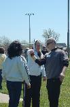 World Tai Chi & Qigong; Shorefront Park, Patchogue NY (April 30, 2016): Laoshi Laurince McElroy (R), Water Tiger School of Tai Chi Chuan in Medford, went with the flow of his group and worked the importance of flowing with the opponent    among other topics  into his workshop, "Expansion and Contraction: Linking Body, Breath, and Qi".