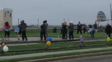 World Tai Chi & Qigong Day; Shorefront Park, Patchogue NY (April 29, 2017): The early morning rain coupled with a brisk wind off Patchogue Bay to make attendance at the start of the morning the lightest weve seen in a number of years  coming in at around 35; but, we were around 80 as the morning unfolded.