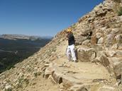 Bald Mountain (Uinta Mountains), UT: (August 19, 2008): Water Tiger School student Lem Coley plays a little modified Grasp Sparrows Tail near the 11,943 foot peak of Bald Mountain, the highest in the Western Uintas in Utah.