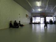 In the Kwoon, Si-Suk Joel Valerios Ascension Test (April 23, 2011): In a closed session, Water Tiger's Si-Suk Joel Valerio (R with sword) is adjudicated by (L to R against the wall) Nancy Fiano from Dojo of the Dancing Dragon, Bill Donnelly from Green Cloud Kung Fu, and Judith Budd-Walsh from Harmonious Movement.