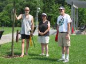 Tai Chi at Harborfront Park; Port Jefferson, NY USA  (July 23, 2011): The Water Tiger contingent at the event (from L to R) Laoshi Laurince McElroy, Christine Reynolds, and Michael Kandel. Not pictured: Mark Williams, who is responsible for the mornings photo collection.
