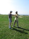 Tai Chi in the Park (August 20, 2011): We failed to get more information from James (R) regarding full name and school location, but Water Tiger School student Michael Kandel secured some detailed Push Hands instruction in the approach used in his lineage.