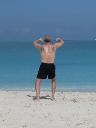 Grace Bay, Providenciales; Turks & Caicos (October 2011): The fact that it was a little mini-vacation to Provo, did not keep Laoshi Laurince McElroy from his morning ritual. Here he is in Twin Dragons Chase Golden Pearl from Water Tigers 24-Posture Form.