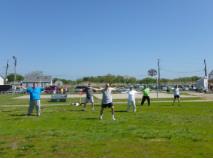 Tai Chi in the Park (June 1, 2013): Playing a favorite for the first morning of 2013s series, Tai Chi Flying with Laoshi Laurince McElroy (center) leading.