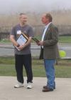 World Tai Chi & Qigong Day; Shorefront Park, Patchogue NY (April 28, 2007): Before presenting Laoshi Laurince McElroy with a proclamation from the villages Mayor and Trustees recognizing the importance of local participation in the international event, William Hilton, Village of Patchogue Trustee and Commissioner of Parks & Recreation, shares his annual feelings of enjoyment in helping secure the necessary permissions for the event and making sure the park is prepared for the mornings activities.
