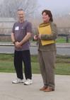 World Tai Chi & Qigong Day; Shorefront Park, Patchogue NY (April 28, 2007): The Honorable Patricia Eddington, NY State Assembly 3rd District, presents Laoshi Laurince McElroy with the Resolution from the NYS Assembly recognizing the variety of the health benefits of the arts, touching upon the purpose of the event, and commemorating the Seventh Anniversary of World T'ai Chi and Qigong Day in Patchogue.
