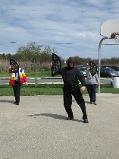 World Tai Chi & Qigong Day; Shorefront Park, Patchogue NY (April 30, 2011): People at the end of the morning were treated to a demonstration of a Tai Chi Fan Form led by Sifu Joseph Laracuenta (C), Taijiboxing of East Meadow. 