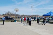 World Tai Chi & Qigong Day; Shorefront Park, Patchogue NY (April 27, 2013): Once again, Spencer Gee (L), Spencer Gee Wellness Corporation of Old Westbury, brings his very popular Tai Chi Workshop and puts participants through their paces.