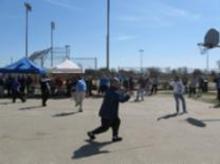 World Tai Chi & Qigong Day; Shorefront Park, Patchogue NY (April 27, 2013): In this shot of our annual Facilitators Demonstration , you can see six of our eight facilitators. (L to R) Bill Donnelly (Green Cloud Kung Fu of Holbrook), Elan Abneri (Zhang Style Tai Chi of Centereach), Bob Klein (Long Island School of T'ai-Chi-Chuan of Sound Beach), Chris Jurak (One-to-One Care Physical Therapy of Bay Shore), Laurince McElroy (Water Tiger School of Tai Chi Chuan of Patchogue), and Jean Goulet  (Long Island School of T'ai-Chi-Chuan of Sound Beach). Not pictured are Judith Budd-Walsh (Harmonious Movement of Port Jefferson Station) and Spencer Gee (Spencer Gee Wellness Corporation of Old Westbury.