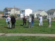 World Tai Chi & Qigong Day; Shorefront Park, Patchogue NY (May 3, 2014): Able to make this years event because of the rain delay, Teresa White (C - facing), Long Island Tai Chi and Internal Arts in Babylon, is in the midst of her workshop, Compression and Expansion in Tai Chi  Pump up Your Practice.