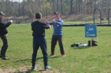 World Tai Chi & Qigong Day; Diamond in the Pines, Coram NY (April 28, 2018): Joe Cronin (facing) of Bethpage joining us for the first time this year and presenting his Nine Pearls Qigong set, as well some Tibetan breathing and Tibetan Qigong.