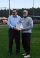 World Tai Chi & Qigong Day; Diamond in the Pines, Coram NY (April 27, 2019): The morning began with kind words, regarding the event and our own Laoshi Laurince McElroy (R), from Edward P. Romaine, Town of Brookhaven Supervisor (L). Supervisor Romaine presented our host with his seventh letter-of-support and the towns eighth proclamation.