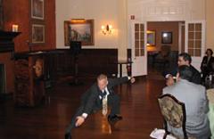 American Business Associates Networking & Educational Breakfast (Carlyle on the Green; Bethpage  10/27/2006): To introduce keynote speaker Rabbi Irwin Kula to a group of Long Island business professionals, Laurince McElroy of Water Tiger Services addressed the importance of not holding onto either victory or loss by telling a parable, demonstrating a Tai Chi form (pictured), and giving an interactive talk on Tai Chi and the power of relaxation.